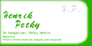 henrik petky business card